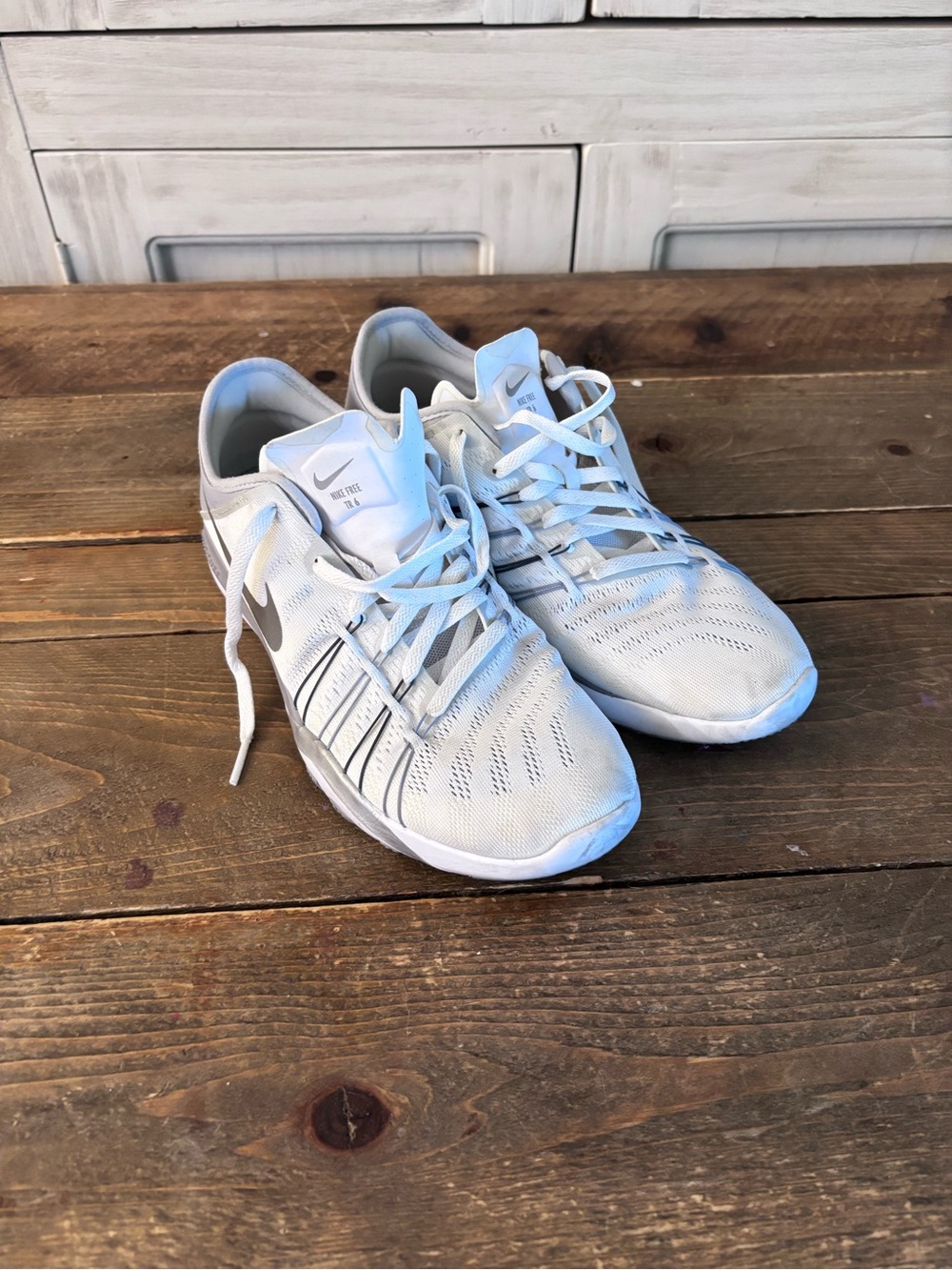 Nike Men’s White and Gray Athletic Running Shoes